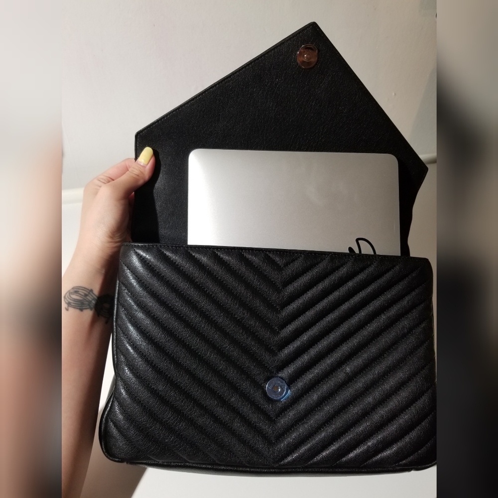 Saint Laurent Large College bag Black & Gunmetal - Picture 6 of 8